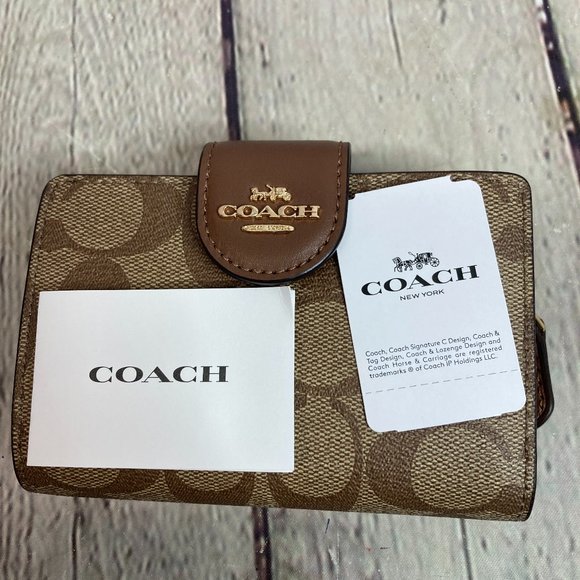 Coach Bags Coach Medium Corner Zip Wallet In Signature Canvas